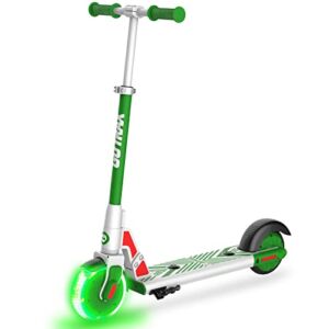 Gotrax GKS Lumios Electric Scooter for Kid Age 6-12, Max 4.8 Mile and 7.5Mph Speed, 6″ Flash Front Wheel and 3 Adjustable Height, UL2272 Certified Approved and Lightweight Aluminum Frame for kid Green