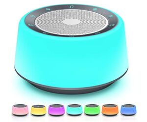 White Noise Machine, Sleep Sound Machine with 30 Soothing Sounds, 7 Color Baby Night Lights, Full Touch Control, Timer and Memory Features, Plug in, Sound Machine for Baby, Adults