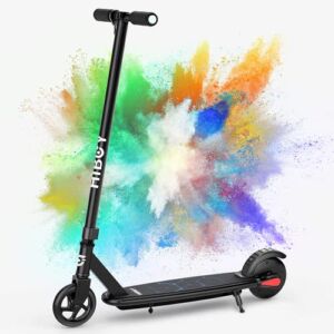 Hiboy Electric Scooter for Kids, 120W Motor and PU Flash Front Wheel Kick Scooter, Up to 5 Miles and 8 mph, UL Certified Kids Electric Scooter Black