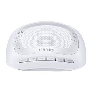 Homedics SoundSleep Rejuvenate White Noise Sleep Machine, Small Travel Sound Machine with 6 Relaxing Nature Sounds, Portable Sound Therapy for Home, Office, Nursery, Auto-Off Timer, By Homedics