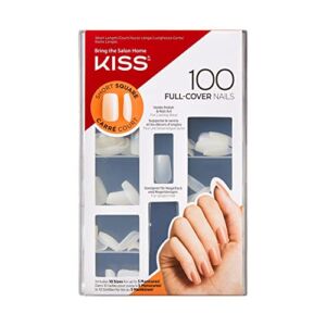 KISS 100 Full-Cover Nails Kit Short Length – Short Square