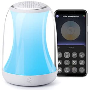 White Noise Machine, Sound Machine for Baby Adults Features Night Light, High-fidelity Soothing Sounds Therapy for Sleeping Aid, Customized Favorites, APP Remote Control, Timer, Schedule Sleep Routine