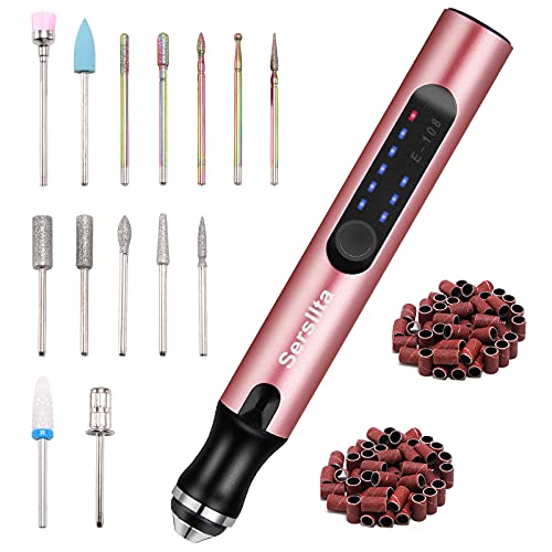 Sersllta Electric Nail Drill Machine, Rechargeable Cordless Electric Nail File Portable efile Professional Nail Drill Kit for Acrylic Nails, Gel Nails, Home and Salon Use (Rose Gold) | The Storepaperoomates Retail Market - Fast Affordable Shopping