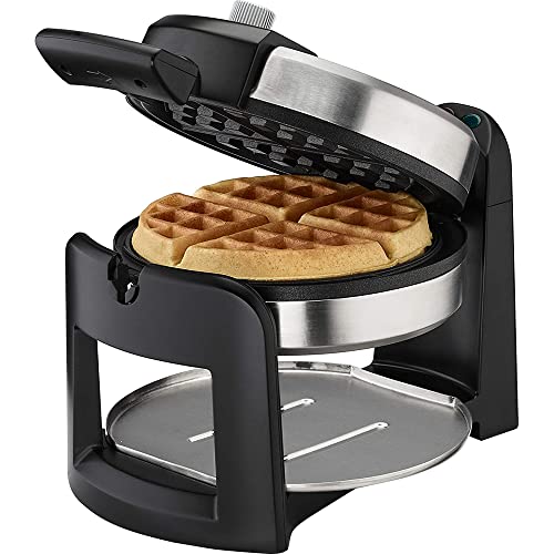Cuisinart WAF-F30 Round Flip Belgian Waffle Maker Black/Stainless Bundle with 1 YR CPS Enhanced Protection Pack | The Storepaperoomates Retail Market - Fast Affordable Shopping