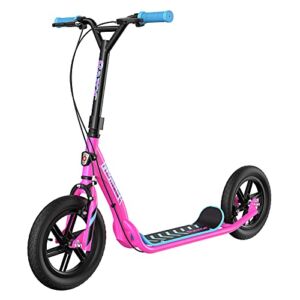 Razor Flashback Kick Scooter – 12″ Mag Wheels with Air-Filled Tires, Dual Hand-Operated Brakes, BMX Style Scooter for Kids and Teens