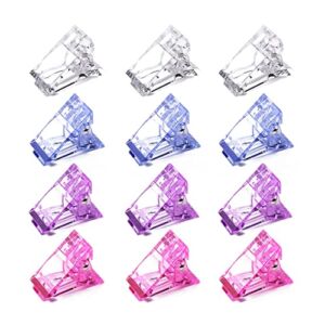 Waldd 12 Pieces Polygel Nail Clip Nail Clips for Polygel Nail Extension Quick Building Clamps for Polygel Nail Kit
