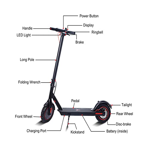 V10 Electric Scooter ,Upgraded 500W Motor, Up to 40 Miles Range ,Portable and Fordable Electric Scooter for Adult(Black) | The Storepaperoomates Retail Market - Fast Affordable Shopping