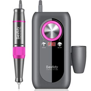 Bestidy Nail Drill Machine,30000rpm Professional Rechargeable Nail Drill Kit with Phone Power Bank Portable Electric Acrylic Nail Tools for Exfoliating,Grinding,Polishing