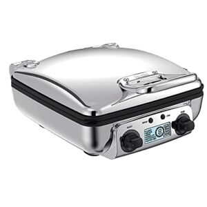 All-Clad Gourmet Digital Waffle Maker with Removable, Dishwasher-safe Plates. 4 slice, Silver