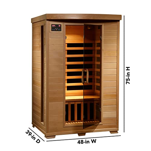 Heatwave Radiant Saunas 2-Person Hemlock Infrared Sauna with 6 Carbon Heaters, Chromotherapy Lighting, Oxygen Ionizer & Radiant Saunas SA5052 Seat Cushion for Sauna, 1 Count (Pack of 1), Brown | The Storepaperoomates Retail Market - Fast Affordable Shopping