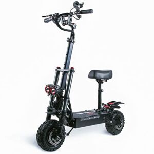 COFANSON Electric Scooter Adults Max Speed 50 MPH – 60V5600W Dual Motor, Max 60 Miles, Long Battery Life 11 Inch Pneumatic Off-Road Tires, Dual Hydraulic Suspensions 550 LBS Load Capacity