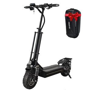 Electric Scooter for Adults 3200W Motor 31Miles Range Max 40MPH 11” Tubeless Fat Tire, Dual Brakes& Six Spring Shock Absorber Load 330LBs Portable Folding Commuting E-Scooter