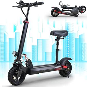 Electric Scooter for Adults,Electric Scooter with Seat,600W Motor,Speed 28 MPH & 15.5 Miles Range,Foldable Commuting Scooter Dual Braking System