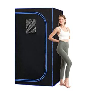 ZONEMEL Full Size Personal Steam Sauna Tent for Home, Portable One Person Full Body Steam Spa for Relaxation, Detox Therapy (Steamer Not Included-Black, L35.4 x W35.4 x H70.9)