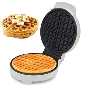 Lumme Waffle Maker Electric Waffle Maker Machine Waffle Iron for Individual Waffles, Paninis, Hash browns, other on the go Breakfast, Lunch, or Snack (White)