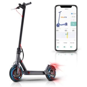 Electric Scooter for Adults Speed 19Mph 350W Brushless Motor 36V/10Ah Battery Range 21 Mile Foldable Electric Scooter City Portable Commuter E-Scooter 8.5″ Solid Tire (Red No Damping)