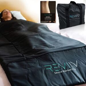 REVIIV Infrared Sauna Blanket for Full Body Detox – V2.0 Improved Features! Longer Cable Portable Sauna for Home Detox – Far Infrared Saunas for Home, Portable Personal Sauna Varied Heat Levels