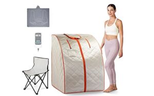 TaTalife Far Infrared Sauna, Portable Personal Sauna, Full Body Home SPA Tent, Separate Heating Foot Pad and Portable Upgrade Reinforced Chair,Relaxation at Home