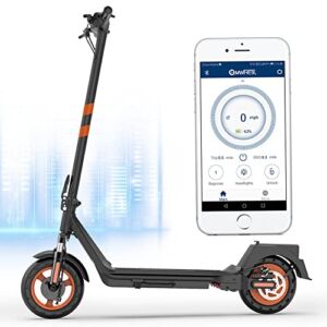 Qmwheel H10 Electric Scooter 10″ Solid Tires 500W Motor 21 Mph,21-25 Miles Range,36V 10Ah Battery,Aluminum Alloy Bigger Size Frame, New Upgraded Electric Scooter for Adults.