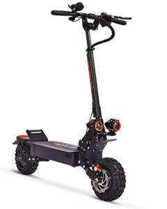 COFANSON Electric Scooter for Adults – Up to 55 Miles Long Range & 45 MPH, 2800W Dual motor, 11 inch thick off-road tires, Dual Suspensions, Foldable Adults Electric Scooter with Dual Oil brake system