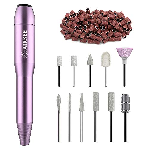 AIRSEE Portable Electric Nail Drill Professional Efile Nail Drill Kit for Acrylic, Gel Nails, Manicure Pedicure Polishing Shape Tools with 11Pcs Nail Drill Bits and 56 Sanding Bands | The Storepaperoomates Retail Market - Fast Affordable Shopping