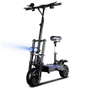 5600W 35Ah Dual Motor Electric Scooter Adults with Seat, 50 MPH Fast Off Road Electric Scooter, Max 62 Miles Range E Scooter, Foldable 11″ Fat tire All-Terrain Electric Scooter Max 440lb Load