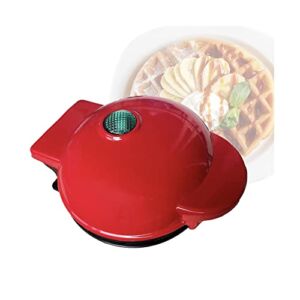 Mini Waffle Maker Small Waffle Iron for Individual Pancakes, Cookies, Eggs & Breakfast, Lunch & Snacks – Red