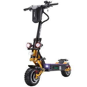 Yume X11 Electric Scooter C-Shaped Absorber 31.5AH Li Battery 60V 5600W Dual Motors up to 50 MPH 60 Miles Hydraulic Brake 11″ Off Road Tubeless Tire with Steering Damper 440lbs Max Loading