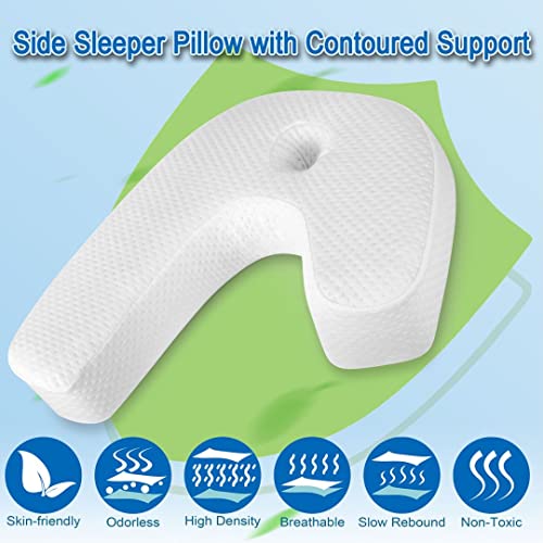 AMZDOTD Side Sleeper Pillow Body Pillow for Neck and Shoulder Pain, Memory Foam Pillow with U-Shaped Contoured Support for Neck Back Shoulder Pain Relief with Removable Washable Pillowcase | The Storepaperoomates Retail Market - Fast Affordable Shopping