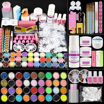 Acrylic Nail Kit for Beginners with Everything Professional Acrylic Powder and Liquid Monomer Set Nail Kit Glitter Powder Nail Rhinestone False Nail Tips Manicure Tools Gift for Women Girls | The Storepaperoomates Retail Market - Fast Affordable Shopping