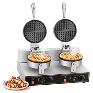 MATHOWAL 2400W Commercial Waffle Maker Double Waffle Irons Electric Nonstick Muffin Machine Suitable for Home，Snack Bar and Restaurant |US Warehouse