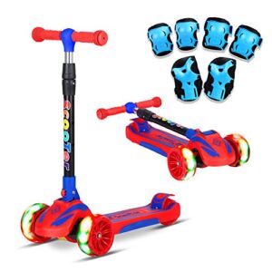 K-Speed 3 Wheels Kick Scooter for Kids and Toddlers Girls & Boys, Adjustable Height, Learn to Steer with Extra-Wide PU LED Flashing Wheels for Children.