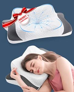 Elegear Cervical Pillow for Neck Pain Relief, Ergonomic Adjustable Contour Pillow for Sleeping, Memory Foam Slow Rebound & Release Evenly, Orthopedic Neck Support Pillow for Side/Back/Stomach Sleeper