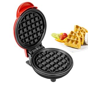Mini Waffle Maker with Stainless Steel Tongs, Baking Tools Household Paninis, Easy Clean, Non-Stick Sides