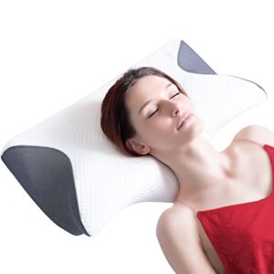 Cervical Pillow for Neck Pain, Contour Memory Foam Pillow can Help Neck and Shoulder Pain Relief Sleeping, Neck Cervical Pillow, Orthopedic & Ergonomic Side Sleeper Pillow with Detachable Pillowcase