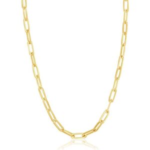 Beaux Bijoux Paperclip Chain Necklace for Women – Gold Chain Necklace Women – Gold Chain Necklace – Paperclip Necklace – Gold Link Chain Necklace for Women (16 inch 3.2mm – 14k Gold Plated Silver)