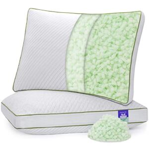 Smilereve Standard Pillow, Bamboo Cooling Memory Foam Pillows, Medium Firm for Sleeping Back and Side Sleeper