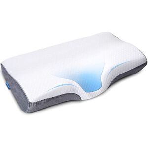 Standard Memory Foam Cervical Pillow for Neck Shoulder Pain Relief Orthopedic Contour Pillow for Sleeping Ergonomic Bed Pillow for Side Sleeper, Back, Stomach Sleeper with Washable Pillowcase