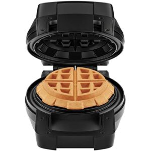 Chefman Big Stuff, Belgian Deep Stuffed Waffle Maker, Mess-Free Moat, 5” Diameter with Dual-Sided Heating Plates, Wide Wrap with Locking Lid, Pour Light Indicator, Cool-Touch Handle, Stainless Steel
