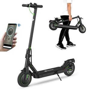 isinwheel Electric Scooter, 350W Motor, Up to 18 Mph, 10-12 Miles Long Range, 8.5 inches Pneumatic Tires, Foldable Electric Scooter for Adult Teens with Dual Braking System, Cruise Control & App,(S9)