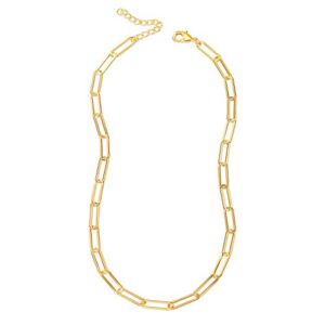 Reoxvo Gold Chain Choker Necklace for Women 14K Gold Plated Paperclip Link Chain Necklaces for Women Trendy Jewelry Gifts
