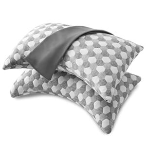 Blumir Side Sleeper Pillow – Side Sleeper Pillow for Neck and Shoulder Pain with Removable Washable Pillowcase – Extra Pillowcases Included (Queen, Grey) Pack of 2