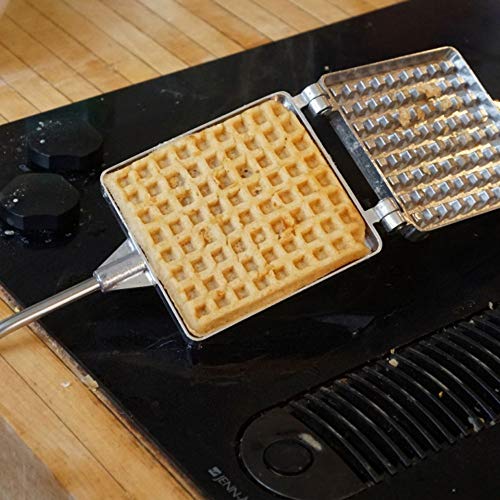 Kings County Tools Stovetop Handheld Waffle Maker | Great for Camping & Kitchen | 5” Long Beechwood Grip | Makes A Perfect Breakfast Treat | Food Grade Safe | Sturdy and Durable | The Storepaperoomates Retail Market - Fast Affordable Shopping