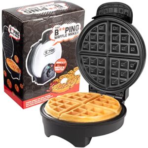 That BEEPING Waffle Maker- Personal 7″ Belgian Waffler that BEEPS when Ready – Electric, Non Stick Griddle Iron w/ Adjustable Browning Control- Unique Gift that Makes Holiday Or Any Breakfast Special