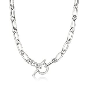 Ross-Simons Italian Sterling Silver Paper Clip Link Toggle Necklace. 18 inches