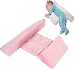 Side Sleeper Wedge, Adjust Body Position, Back & Body Supports, Soft Memory Foam Anti Roll Pillow, 45 Inclined Triangle Support Design, Washable & Removable (Pink)