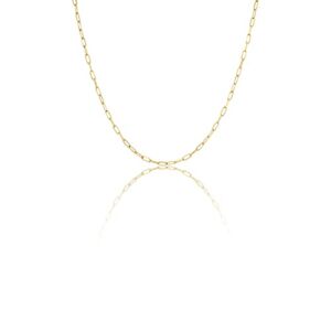 14k Gold Paperclip Chain Necklace for Women 1.5mm x 3.5mm with Lobster Claw Clasp in 16 Inches Length by MAX + STONE