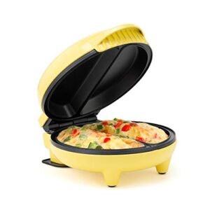 Holstein Housewares – Non-Stick Omelet & Frittata Maker, Yellow – Makes 2 Individual Portions Quick & Easy