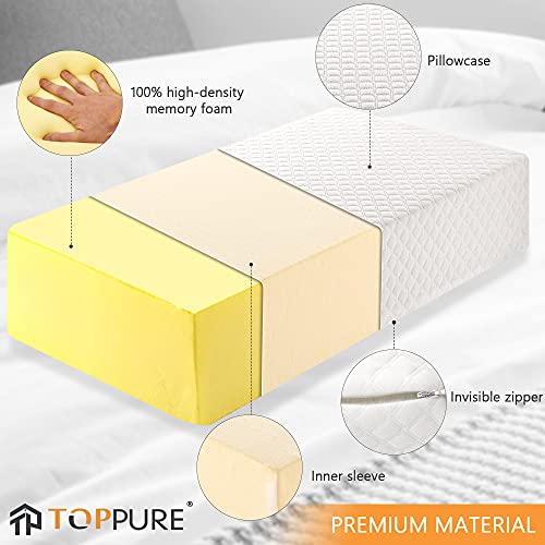 TOPPURE Cube Memory Foam Pillow Pro-Long for Side Sleepers, Snorers (24″/12″/5″), Soft But Supportive Cervical Pillow for Neck and Shoulder Pain Relief Sleeping, Rectangle Neck Pillow,White | The Storepaperoomates Retail Market - Fast Affordable Shopping