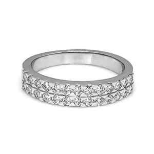 5/8 Carat | 925 Sterling Silver| IGI Certified Brilliant-Cut Lab Grown 2 Layer Pave Diamond Engagement Ring | G-H Color, SI1-SI2 Clarity Friendly Diamonds